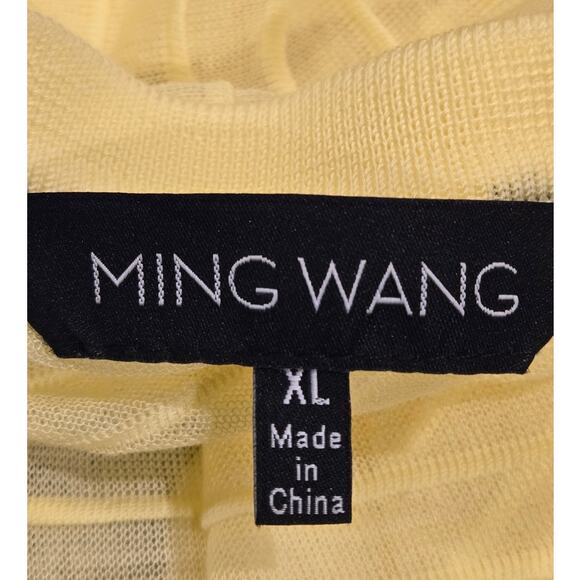 Ming Wang Open Cardigan Duster Sweater One Hook Closure Yellow Lightweight XL - Picture 6 of 9